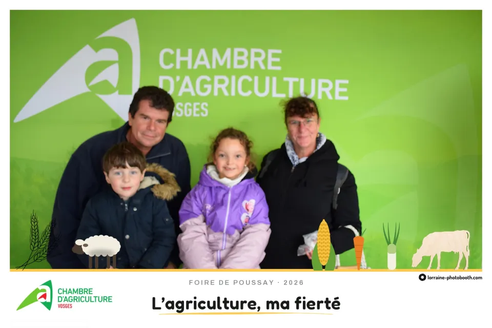 Tirage de la Foire de Poussay : une famille de quatre, slogan « L'agriculture, ma fierté »