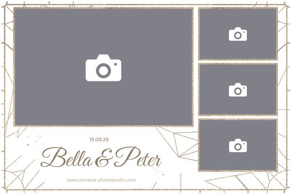 Cadre photobooth N° 1, thème Mariage, aperçu 15×10 avec le texte par défaut