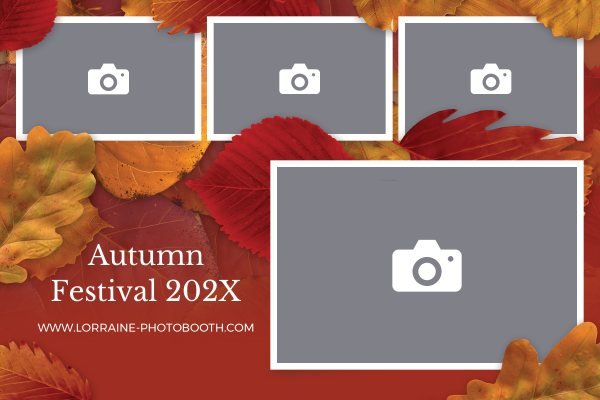 Cadre photobooth N° 21, thème Fête, aperçu 15×10 avec le texte par défaut