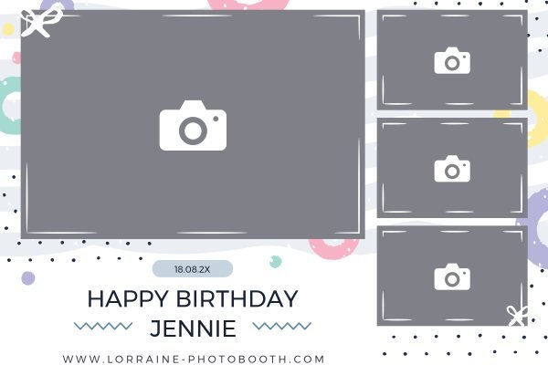 Cadre photobooth N° 8, thème Anniversaire · Baptême, aperçu 15×10 avec le texte par défaut